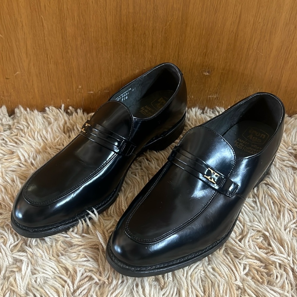 NWOT Iron Age by Bostonian Men's Slip On Black Leather Steel Toe Work Loafers 10
